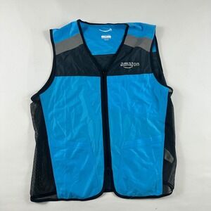 Amazon Delivery Driver Vest Safety Workwear Blue Black M L Polyester